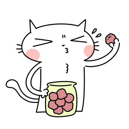 干しを見て唾液を流す猫